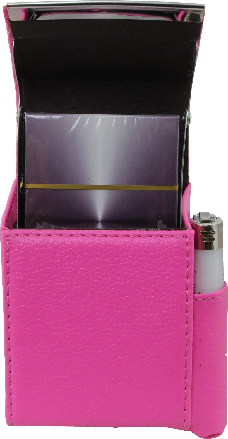 Genuine Leather Pink Fliptop Cigarette Case