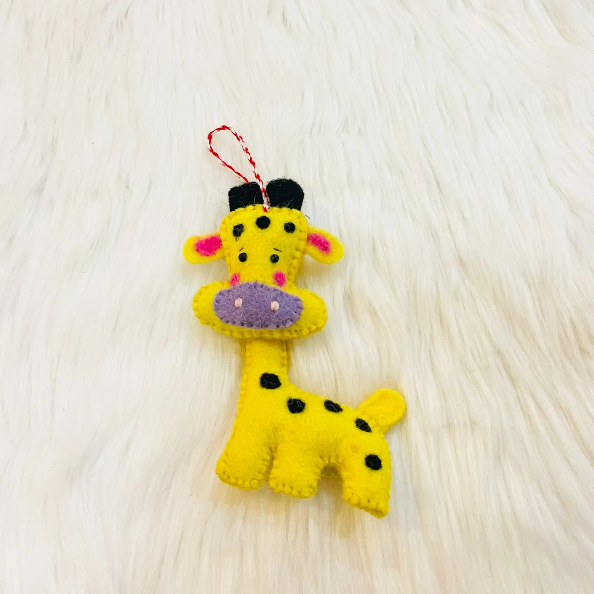 Giraffe Felt Christmas Ornament