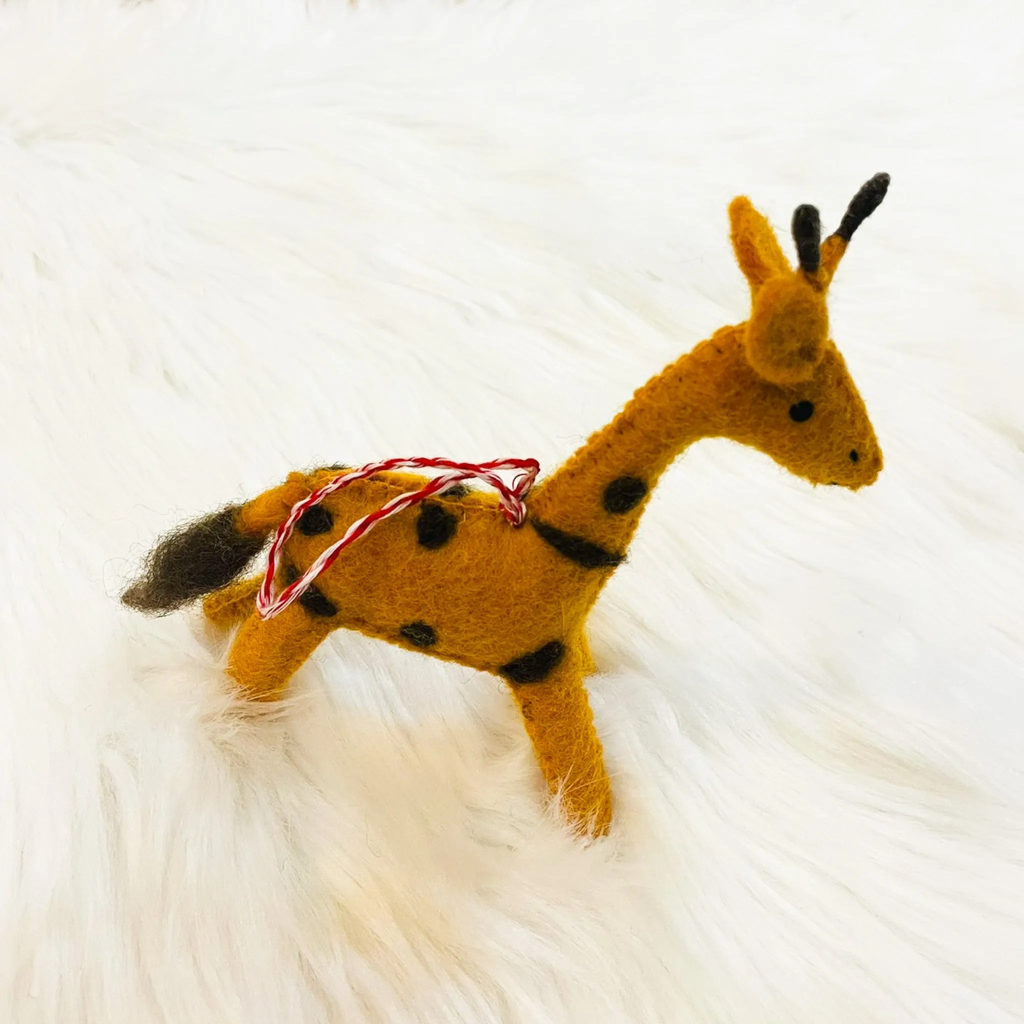 Giraffe Felt Christmas Ornament