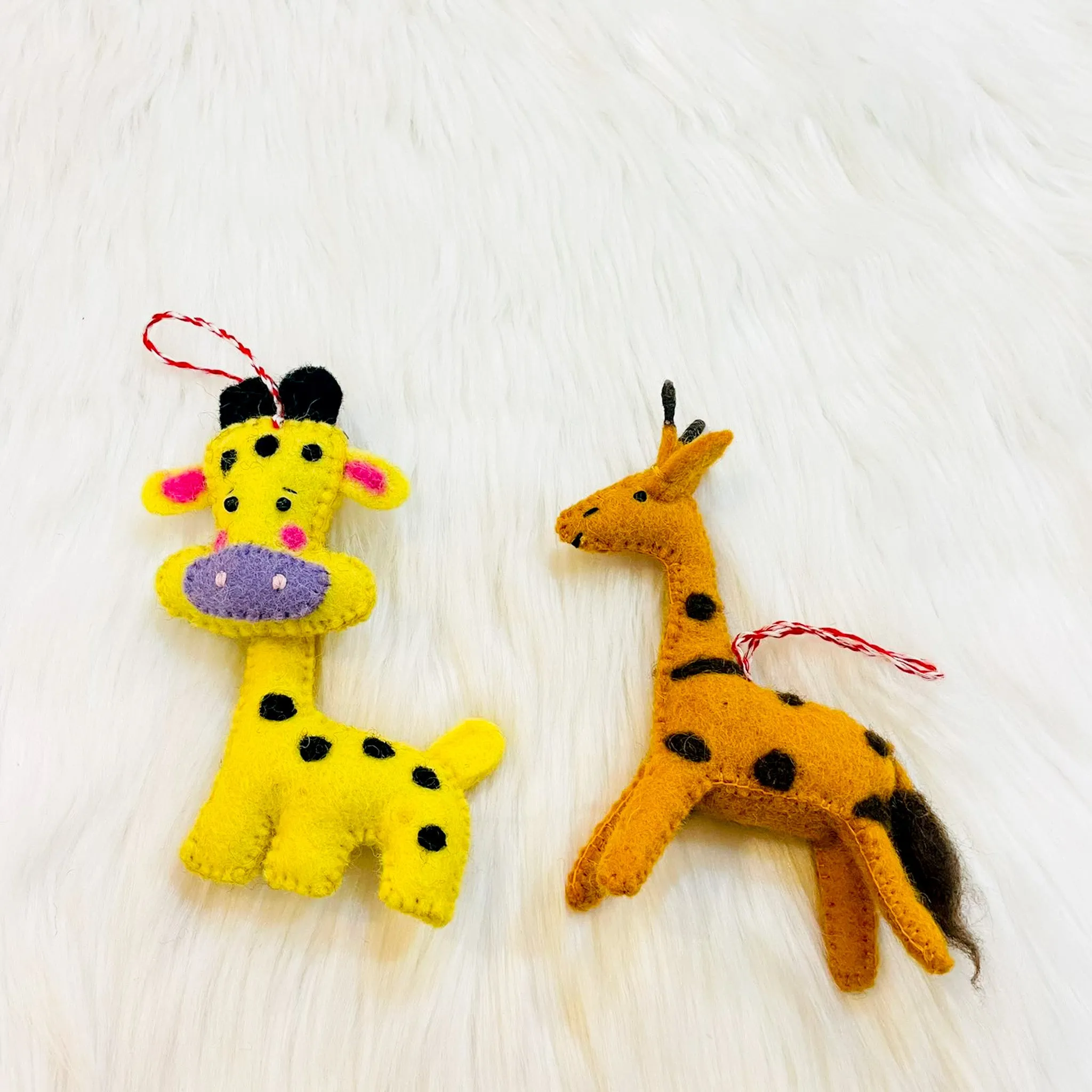 Giraffe Felt Christmas Ornament