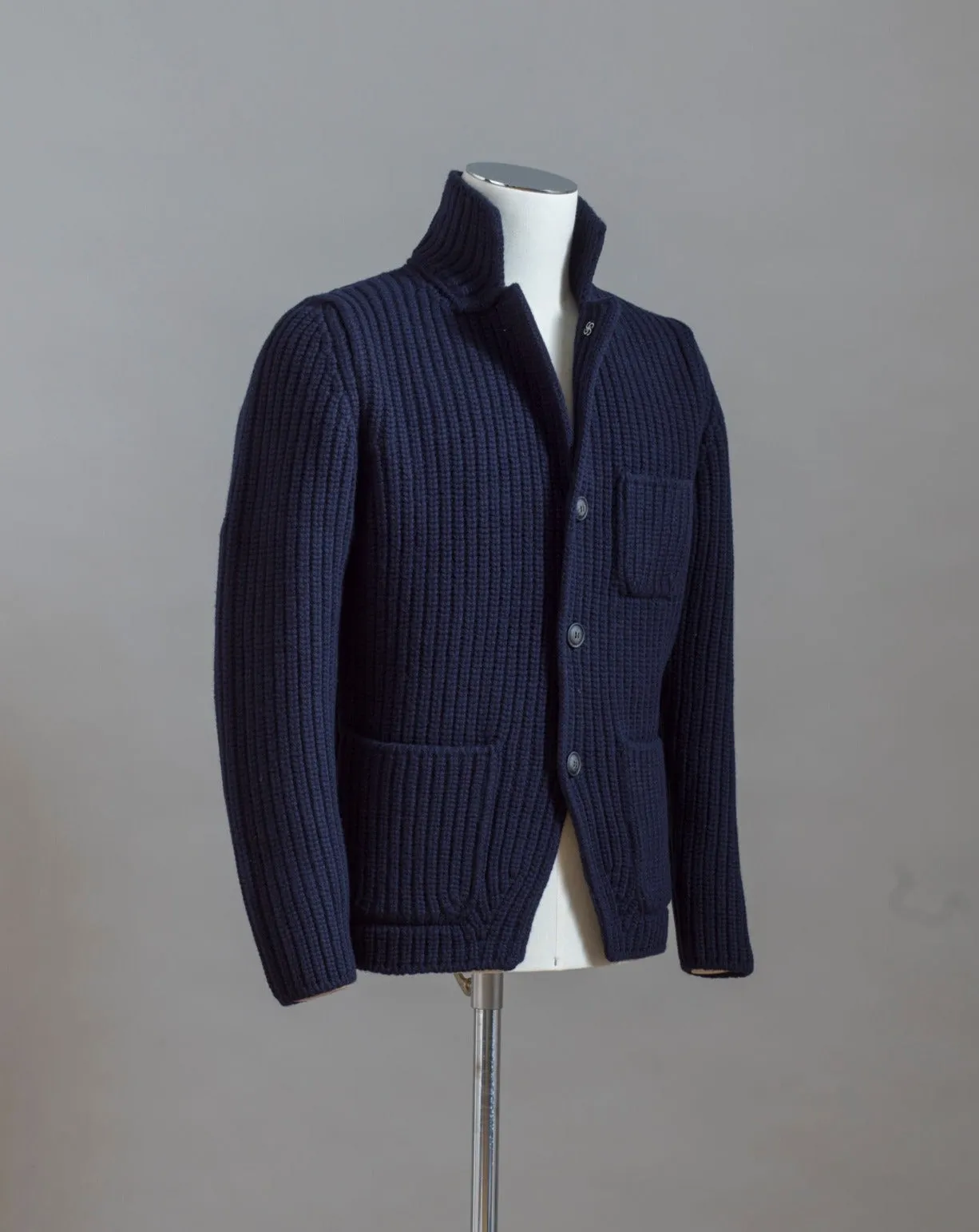 Gran Sasso Heavy Knitted Jacket / Navy