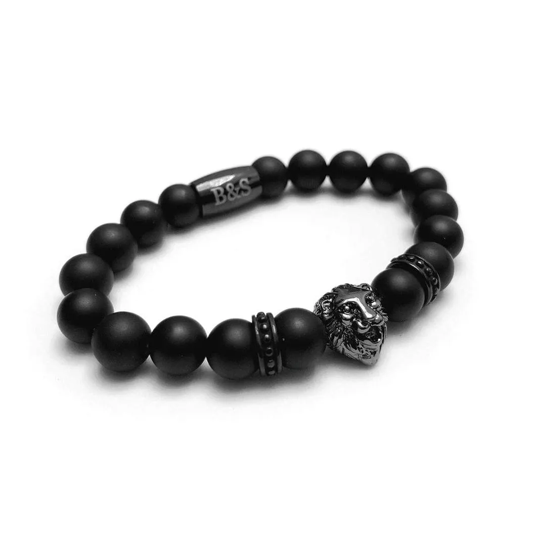 Gun Black Lion & Black Stones Bracelet