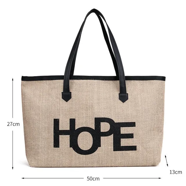 High Quality Women Linen Luxury Tote Large Capacity Female Casual Shoulder Bag Lady Daily Handbag Fresh Beach Shopping Bag