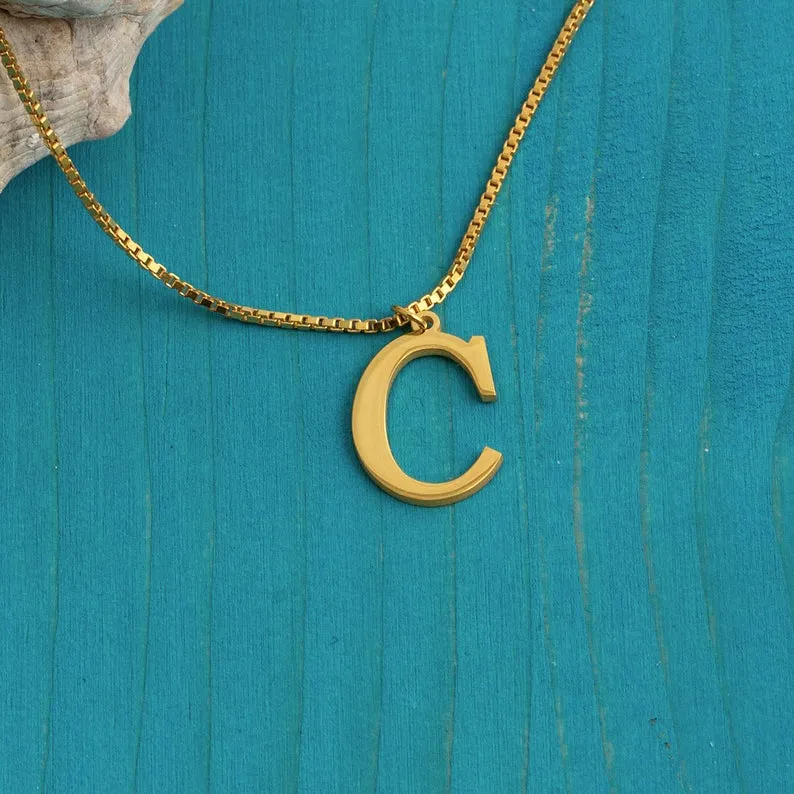 Initial letter Necklace - Gold color A to Z necklace