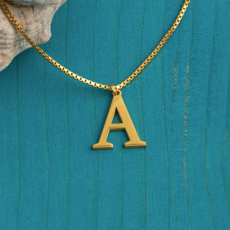 Initial letter Necklace - Gold color A to Z necklace