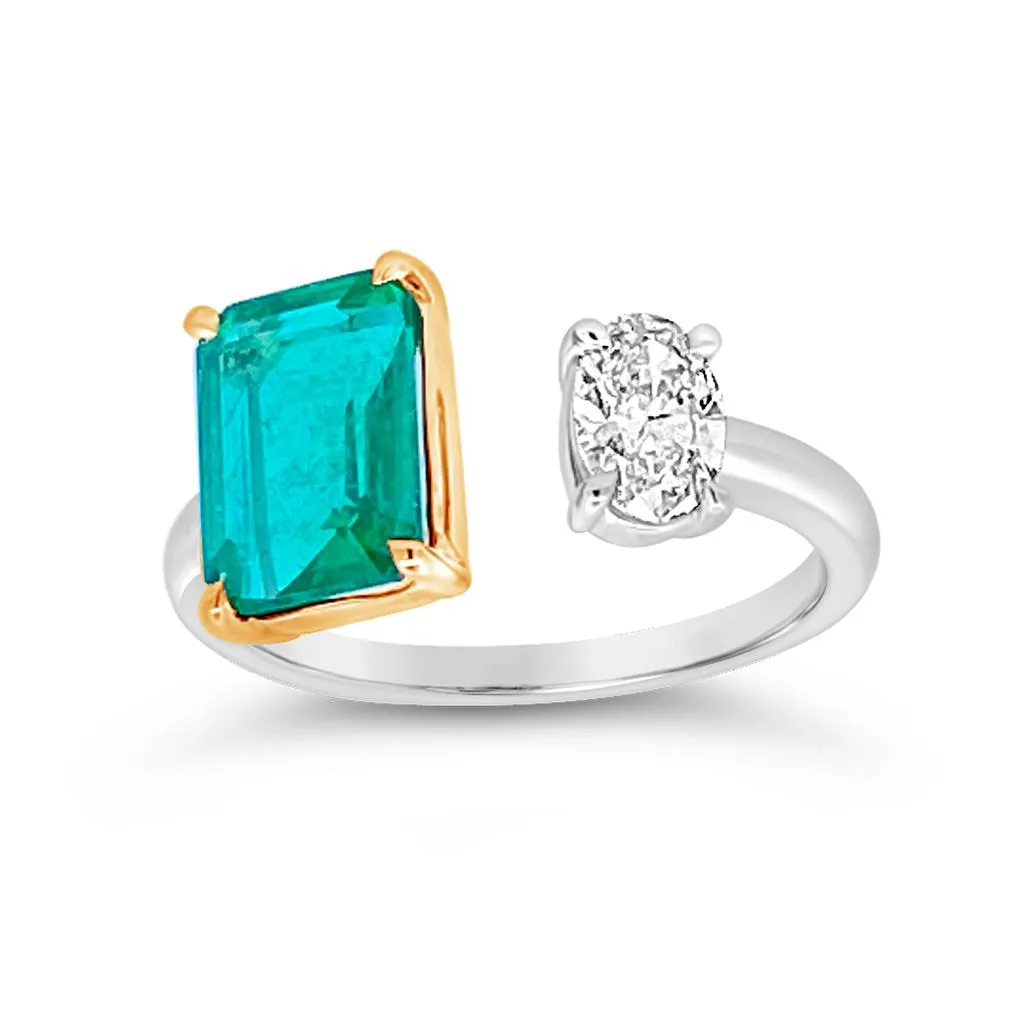 Irisa by Martin Binder Toi Et Moi Emerald & Diamond Ring