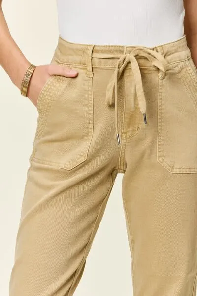 Judy Blue High Waist Jogger Khaki Jeans