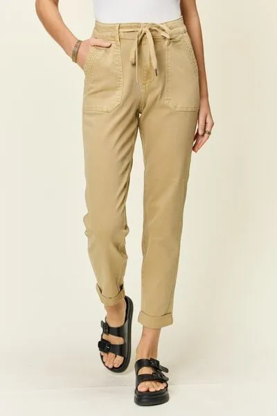 Judy Blue High Waist Jogger Khaki Jeans