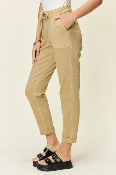 Judy Blue High Waist Jogger Khaki Jeans