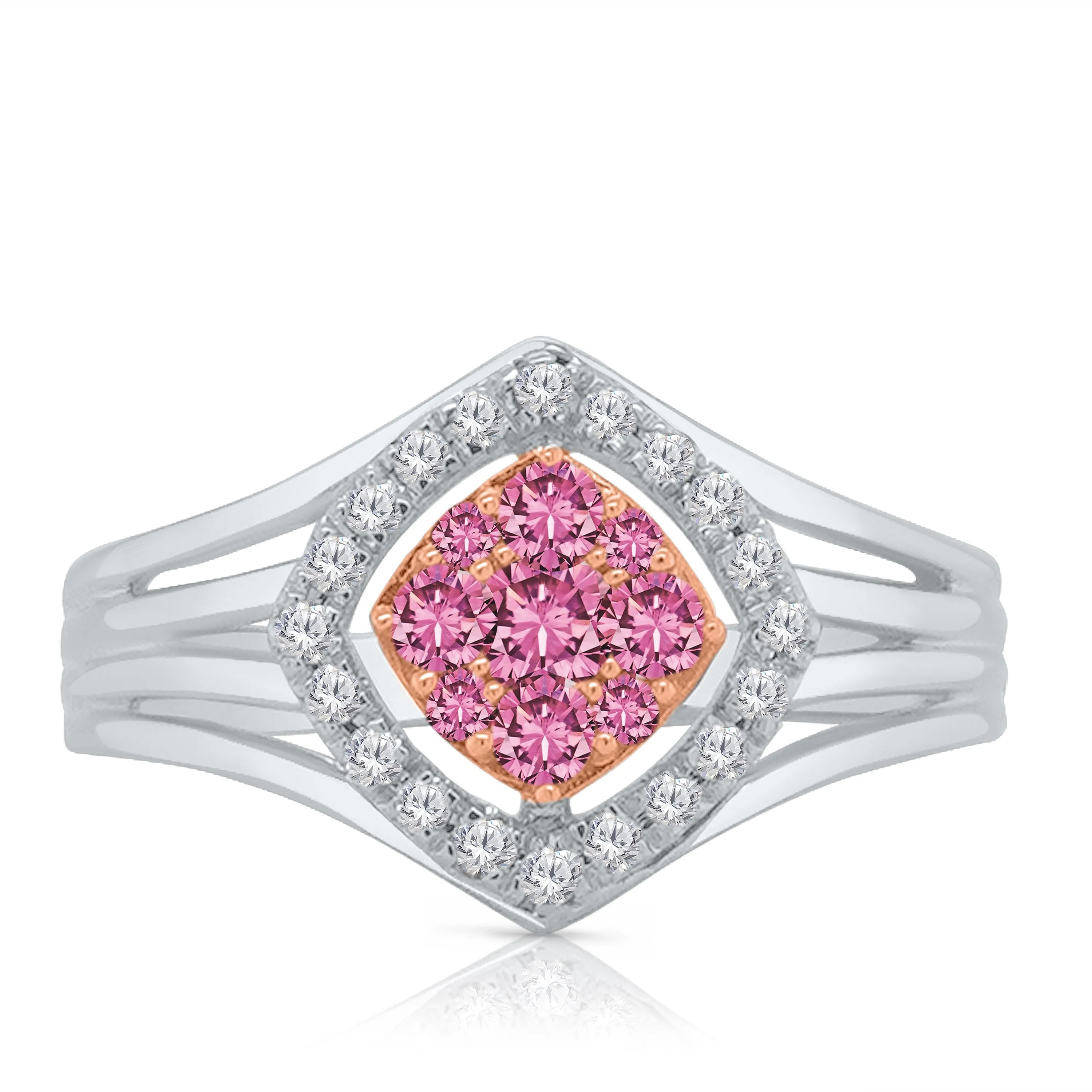 Kallati Heirloom Pink Sapphire & Diamond Ring in 14K Two-Tone Gold