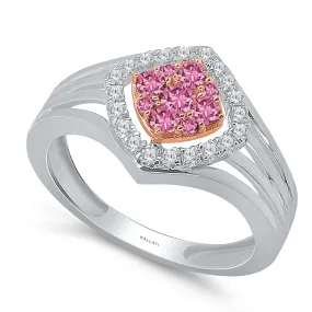 Kallati Heirloom Pink Sapphire & Diamond Ring in 14K Two-Tone Gold