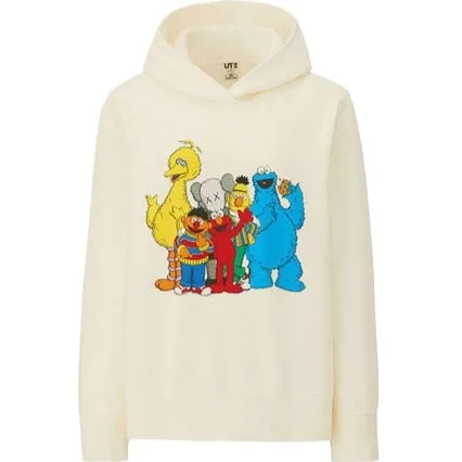 KAWS x Uniqlo x Sesame Street Group Hoodie Natural (Size S)