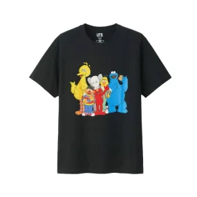 Kaws x Uniqlo x Sesame Street Group Tee Black (Size M)