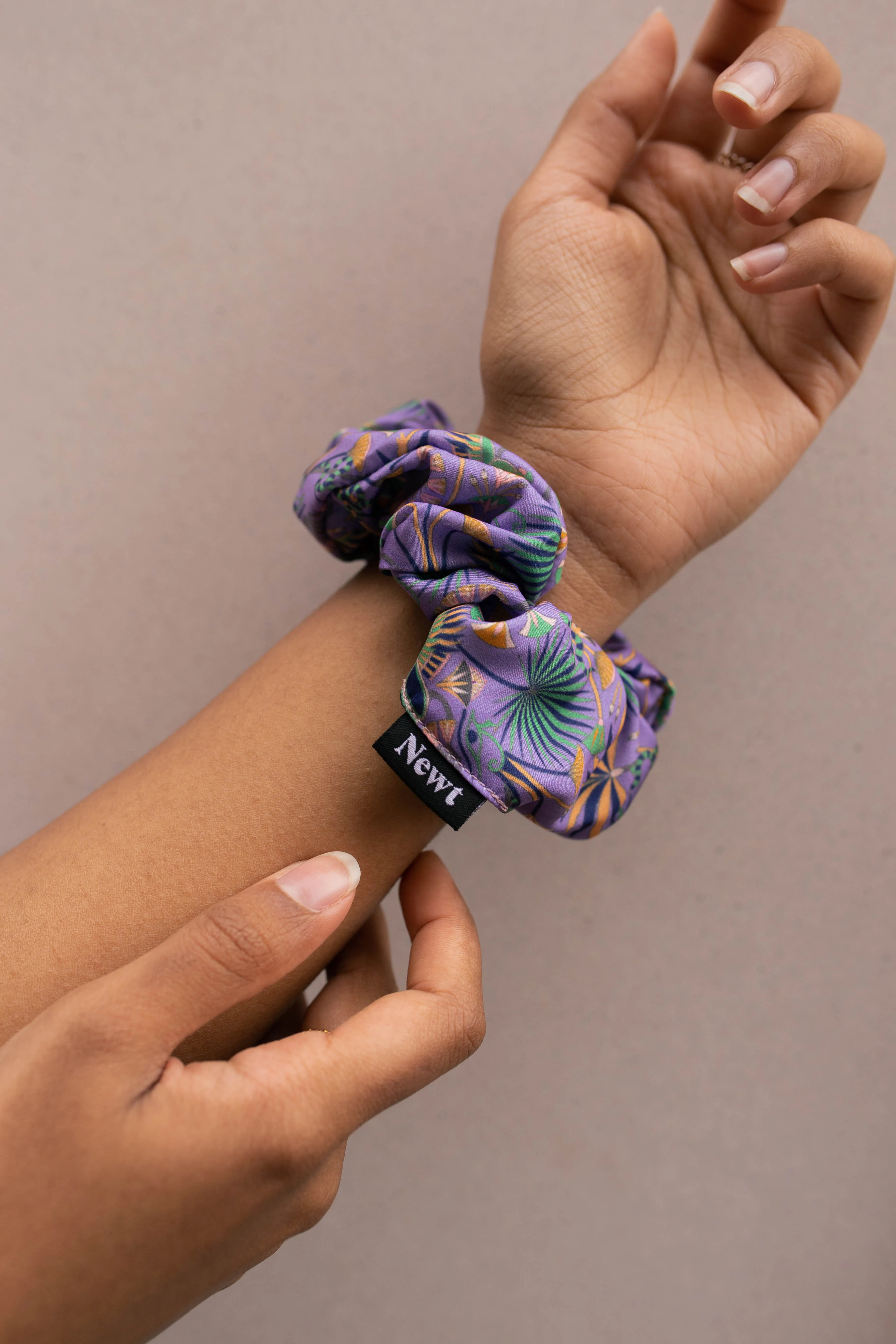 Khepri Print Lilac Hair Scrunchie