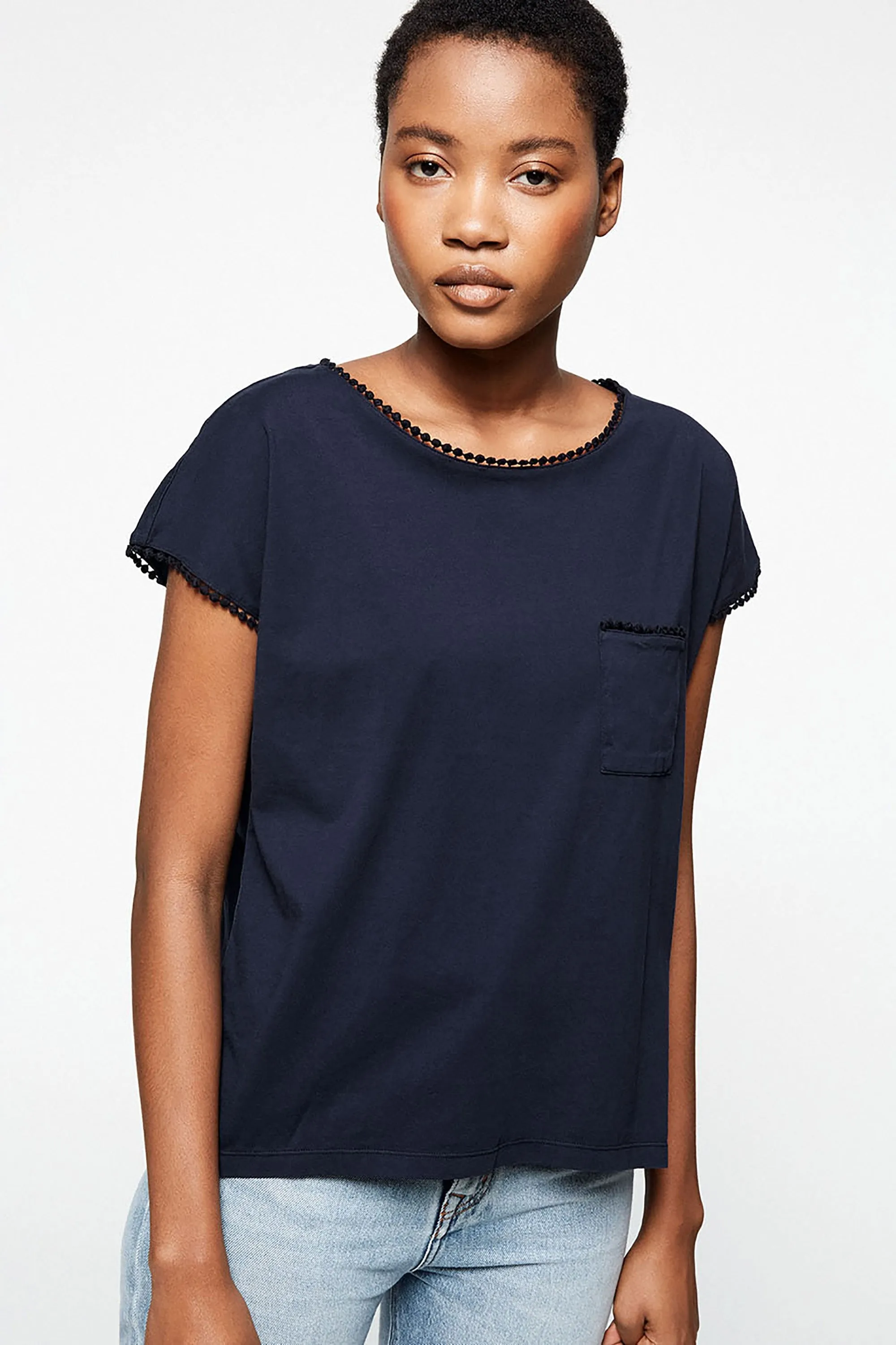 klaraa t-shirt dark navy <br> by ARMEDANGELS