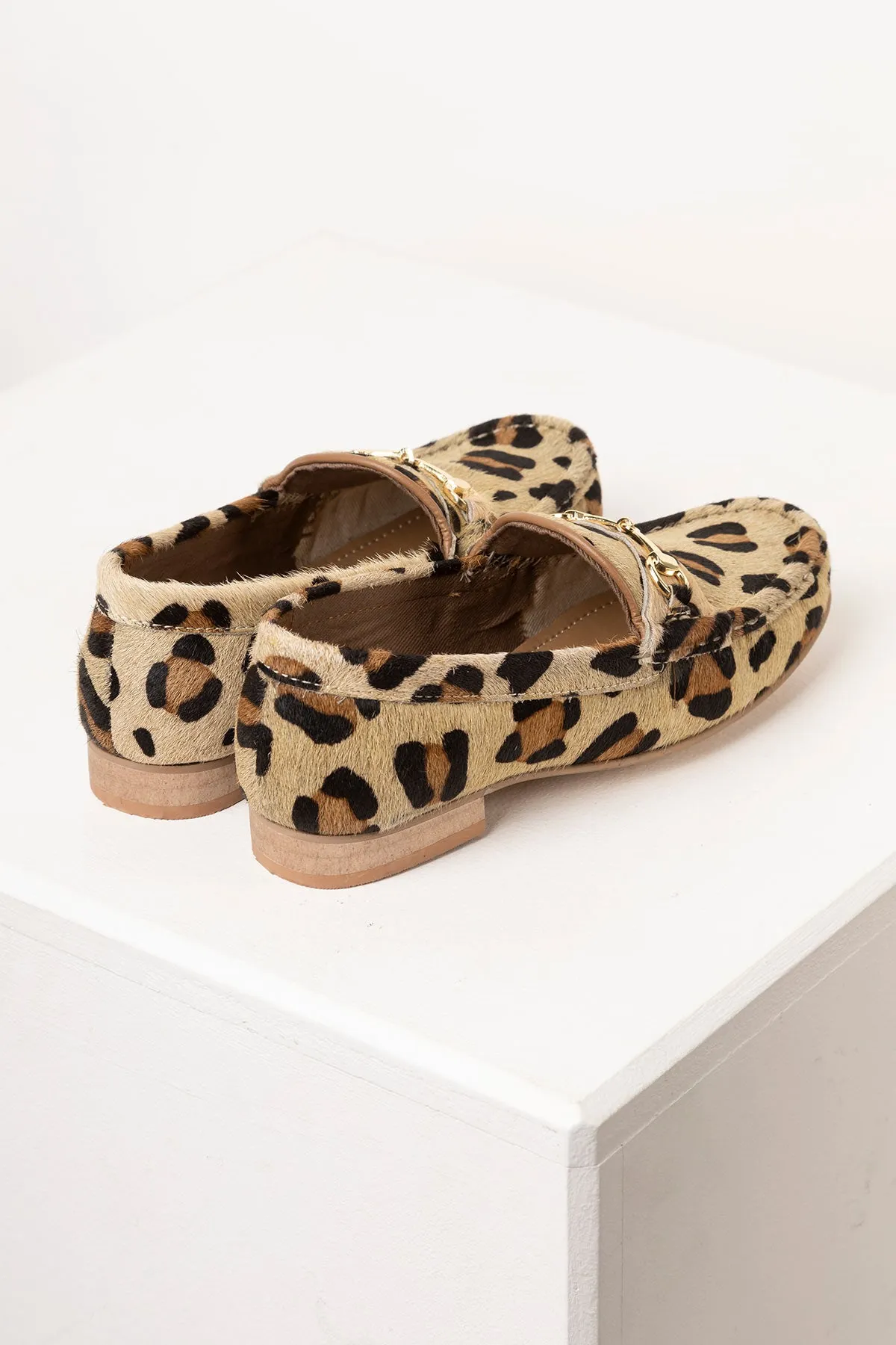 Ladies Leopard Print Loafers - Wrelton