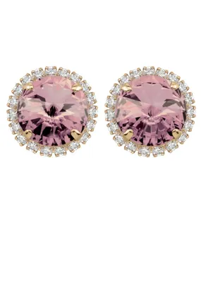 Light Amethyst Rivoli Studs with Strass