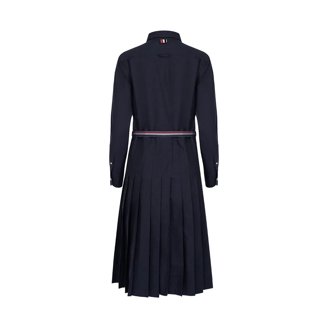 Long Sleeve Pleated Shirtdress