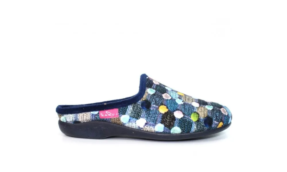 Lunar - Crackle Blue Slipper