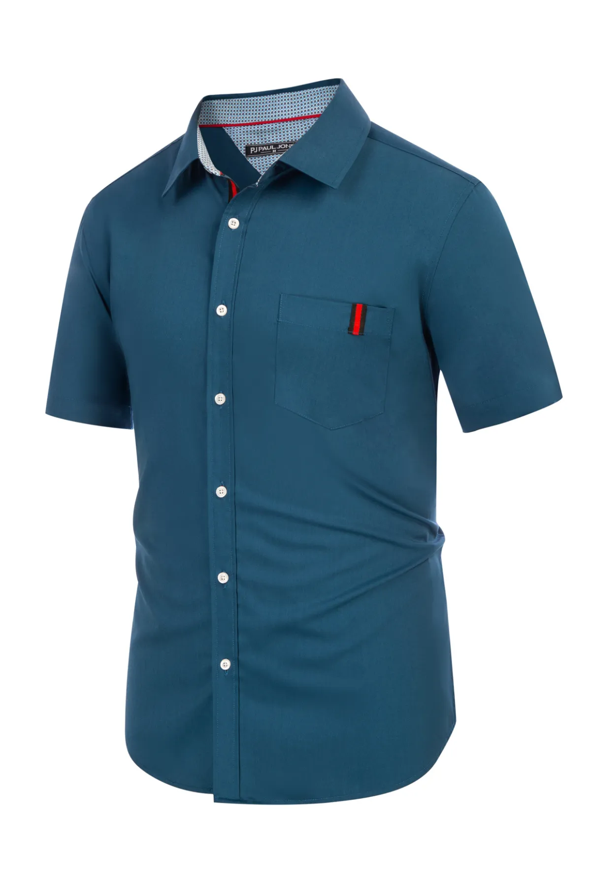 Men's Casual Dress Shirts Wrinkle-Free Short Sleeve Business Button Down Bamboo Oxford Shirt