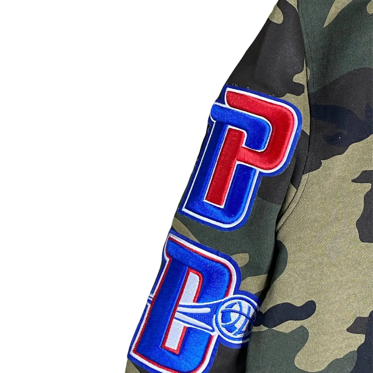 Men's Detroit Pistons Logo Pullover Hoodie In Camo