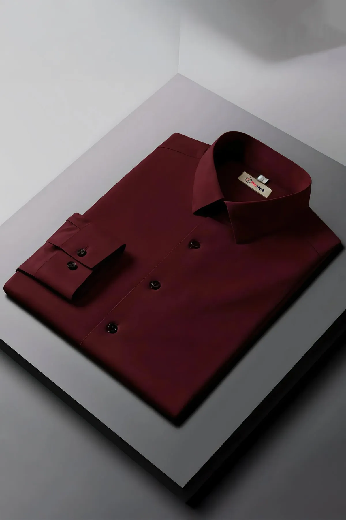 Men's Formal Regular Fit Full Sleeve Shirt - Maroon