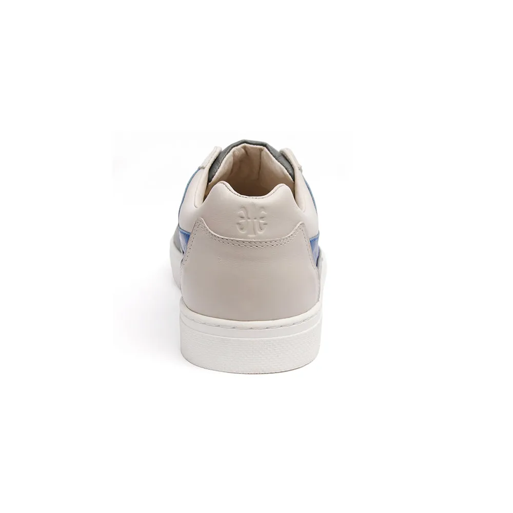 Men's King White Blue Gray Leather Sneakers 04292-850