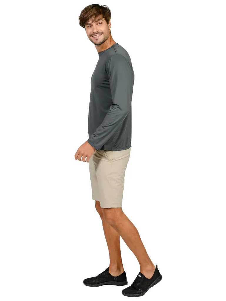 Men's Long Sleeve Ultra Loose Sun Shirts in many solid colors and tie dye prints.