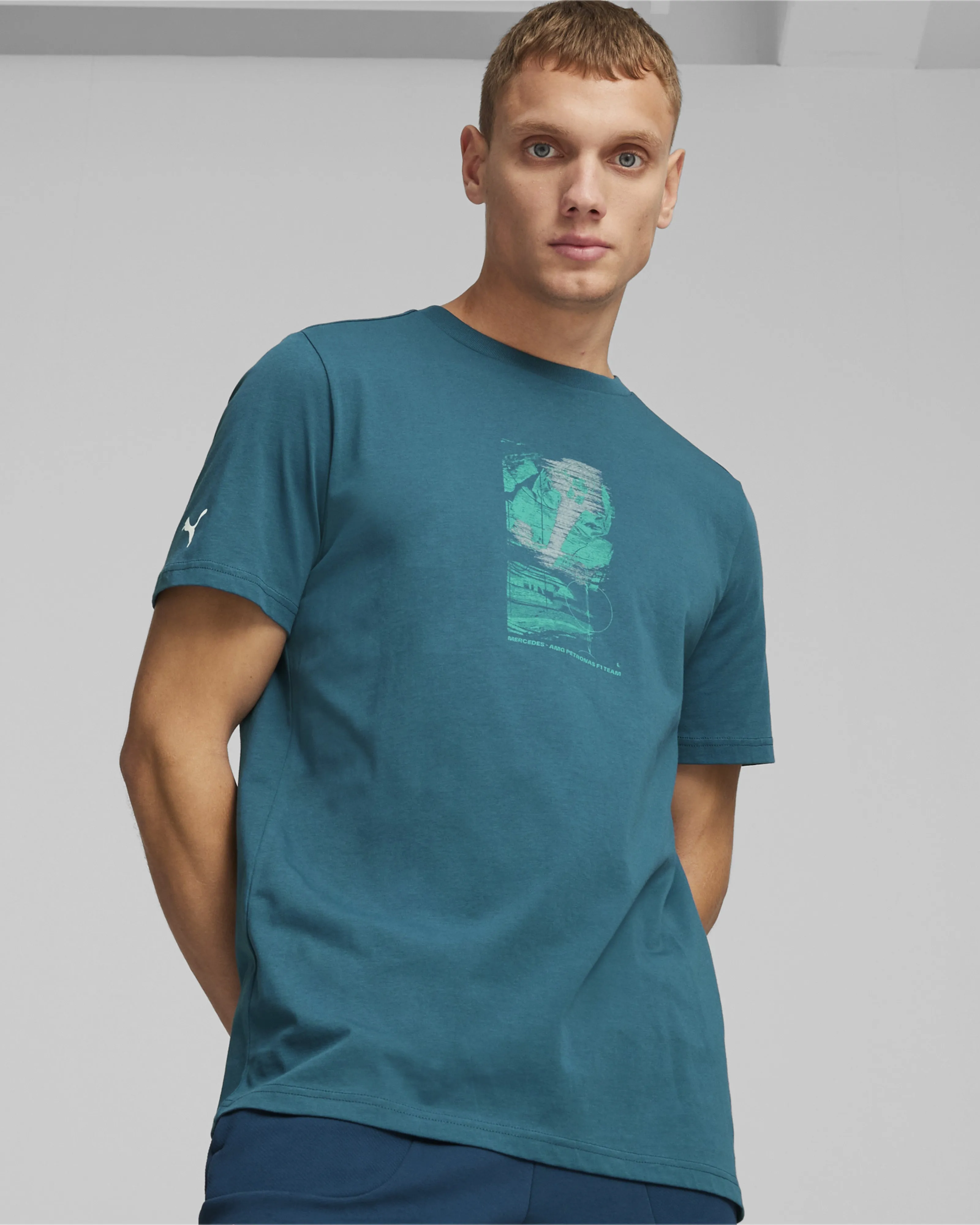 Mens Puma Graphic Tee Blue