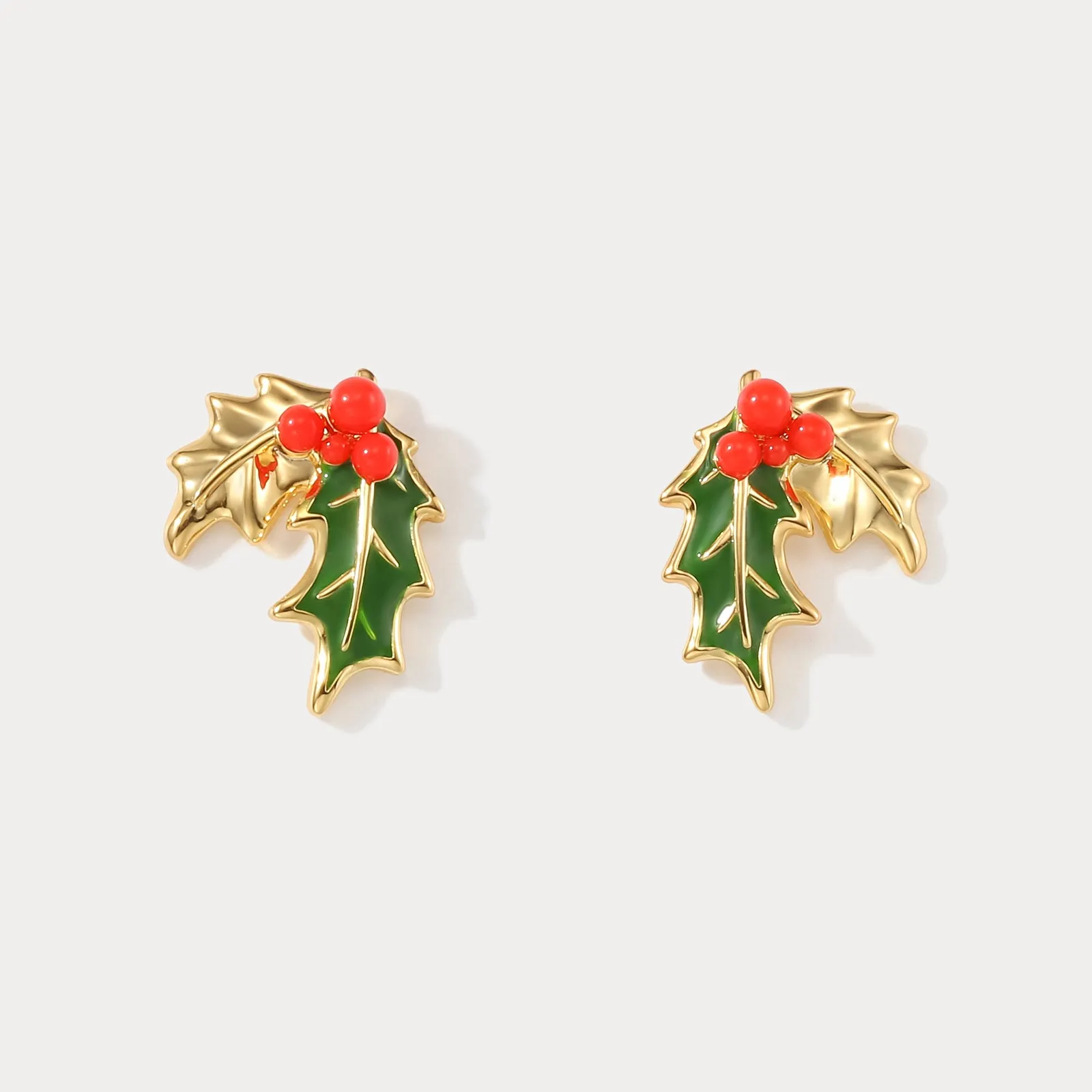 Merry Christmas Holly Earrings