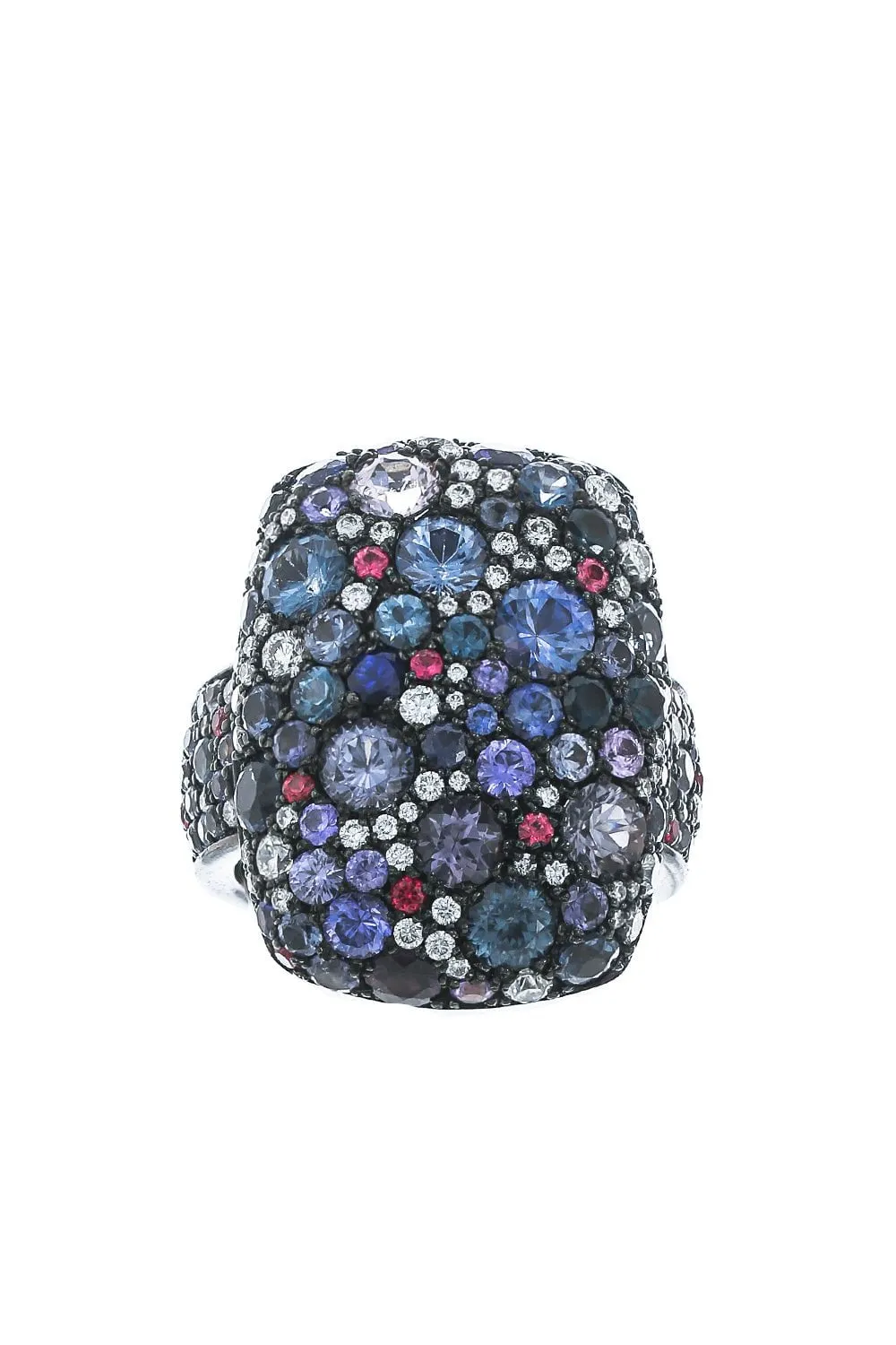 Multi Sapphire Spinel Diamond Ring