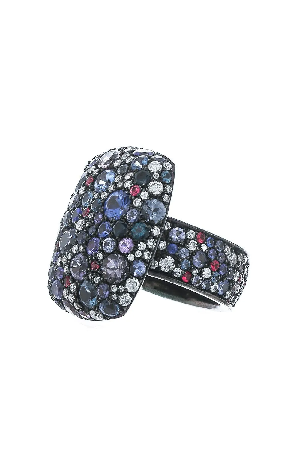 Multi Sapphire Spinel Diamond Ring