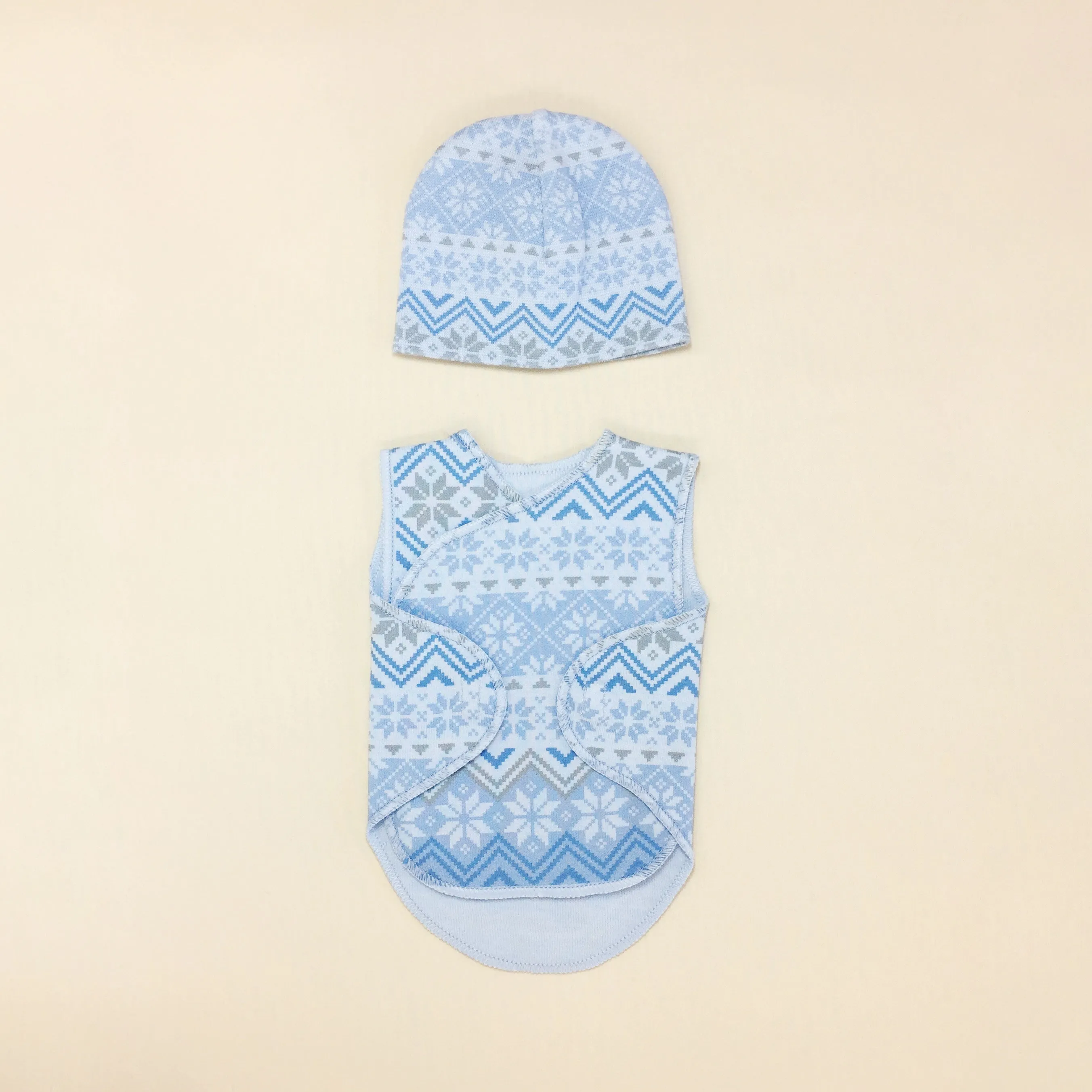 NICU Friendly Wrap Set Blue Nordic