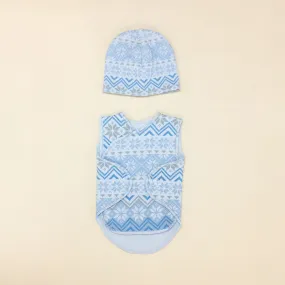 NICU Friendly Wrap Set Blue Nordic