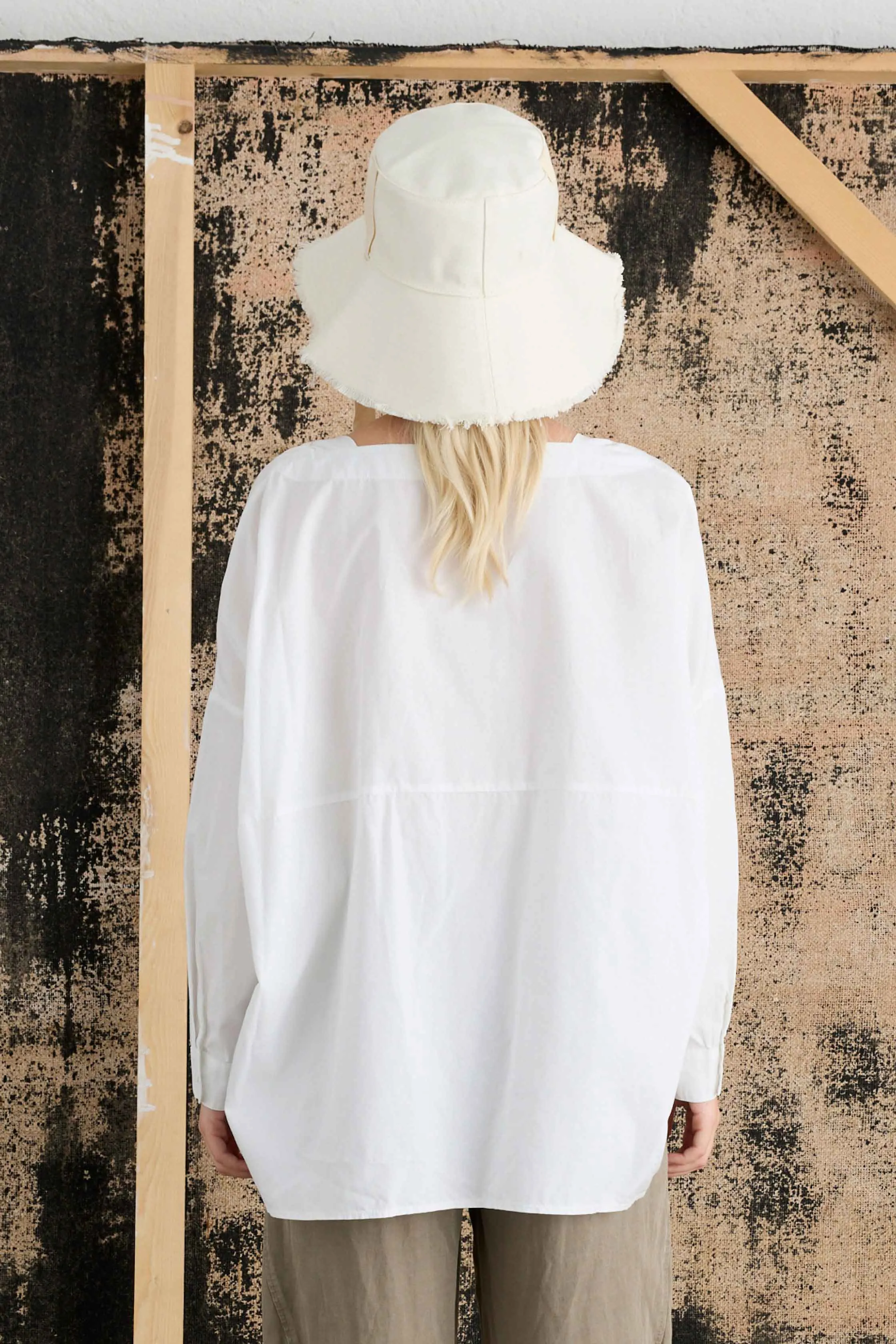 Oversized Cotton Poplin Shirt Garment-Dyed 68C0 3183