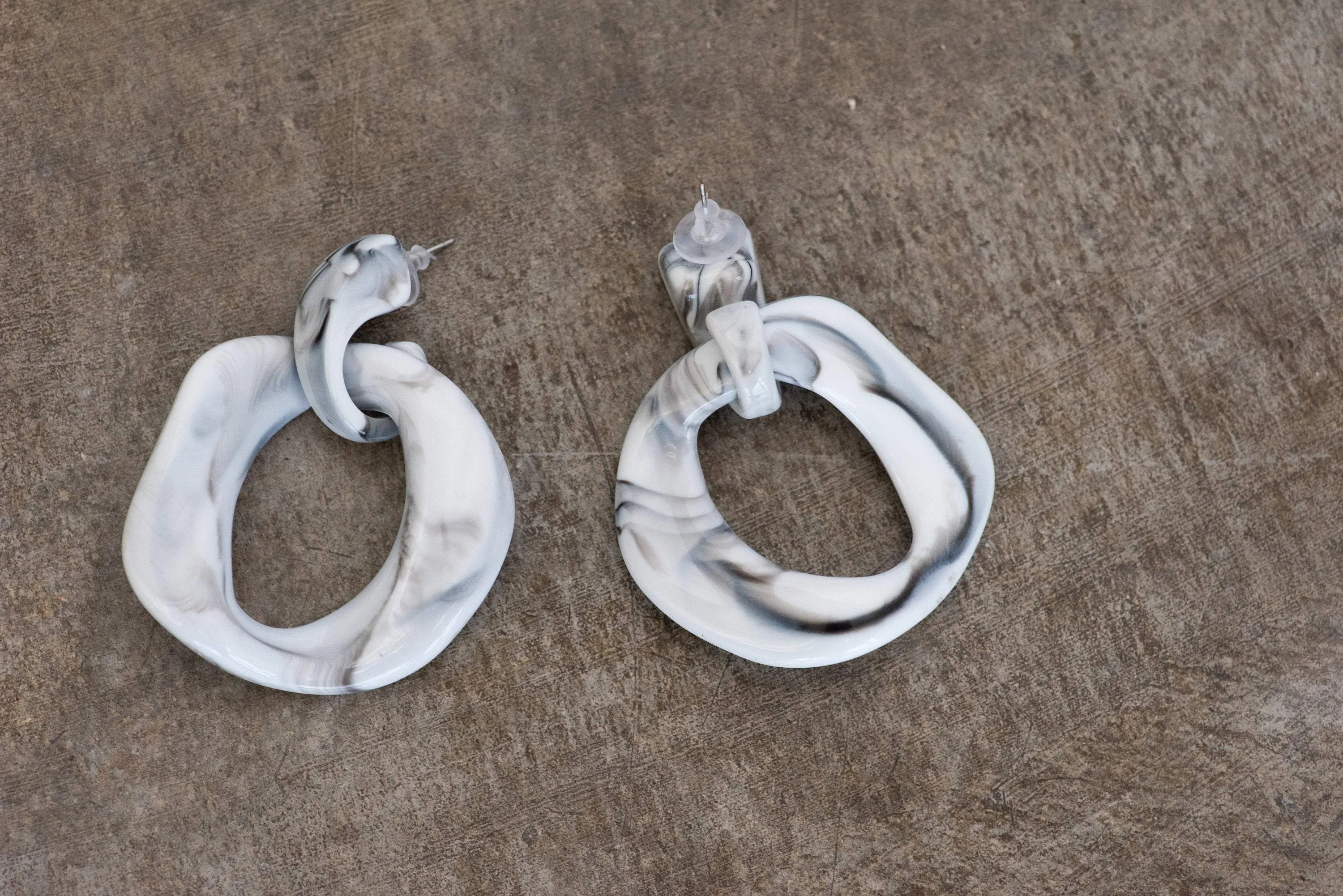 Oversized Marble Dangle Earrings