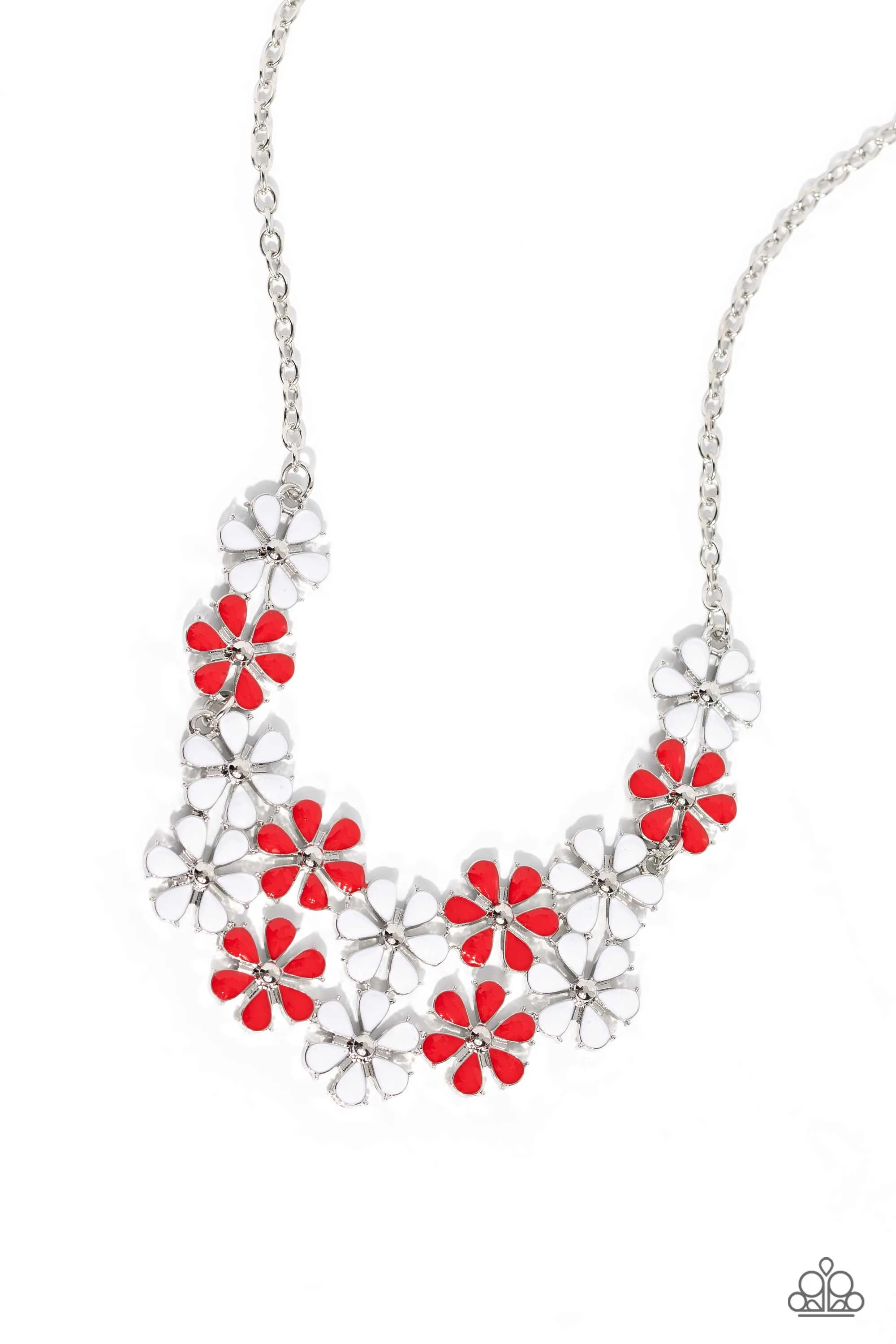 Paparazzi Floral Fever Red Necklace & Earring Set