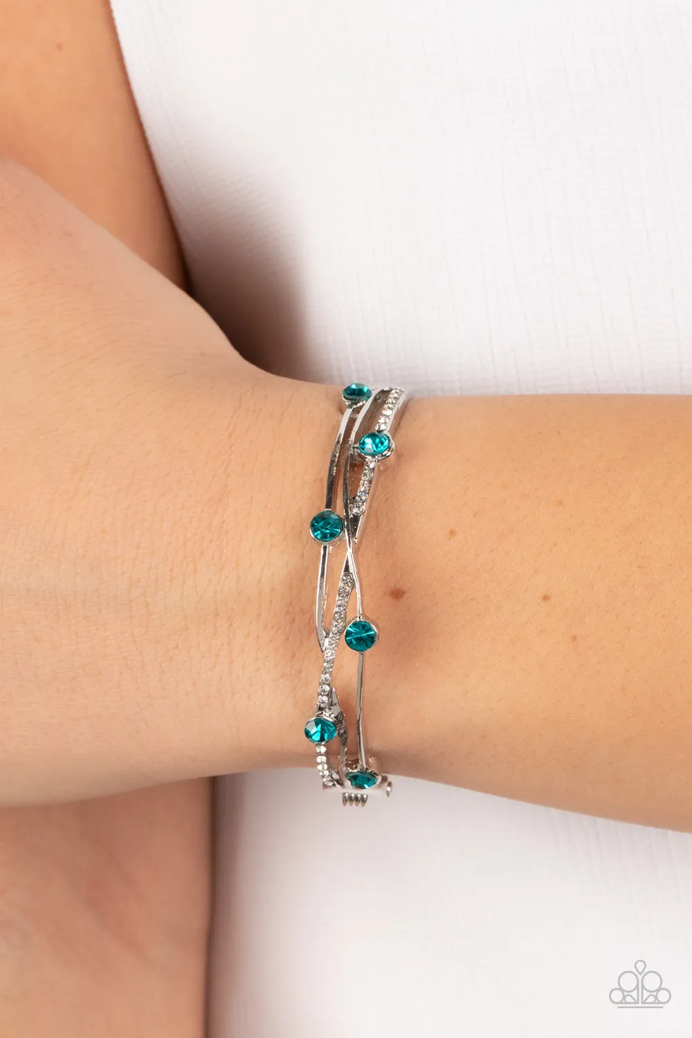 Paparazzi Slammin Sparkle Blue Bracelet