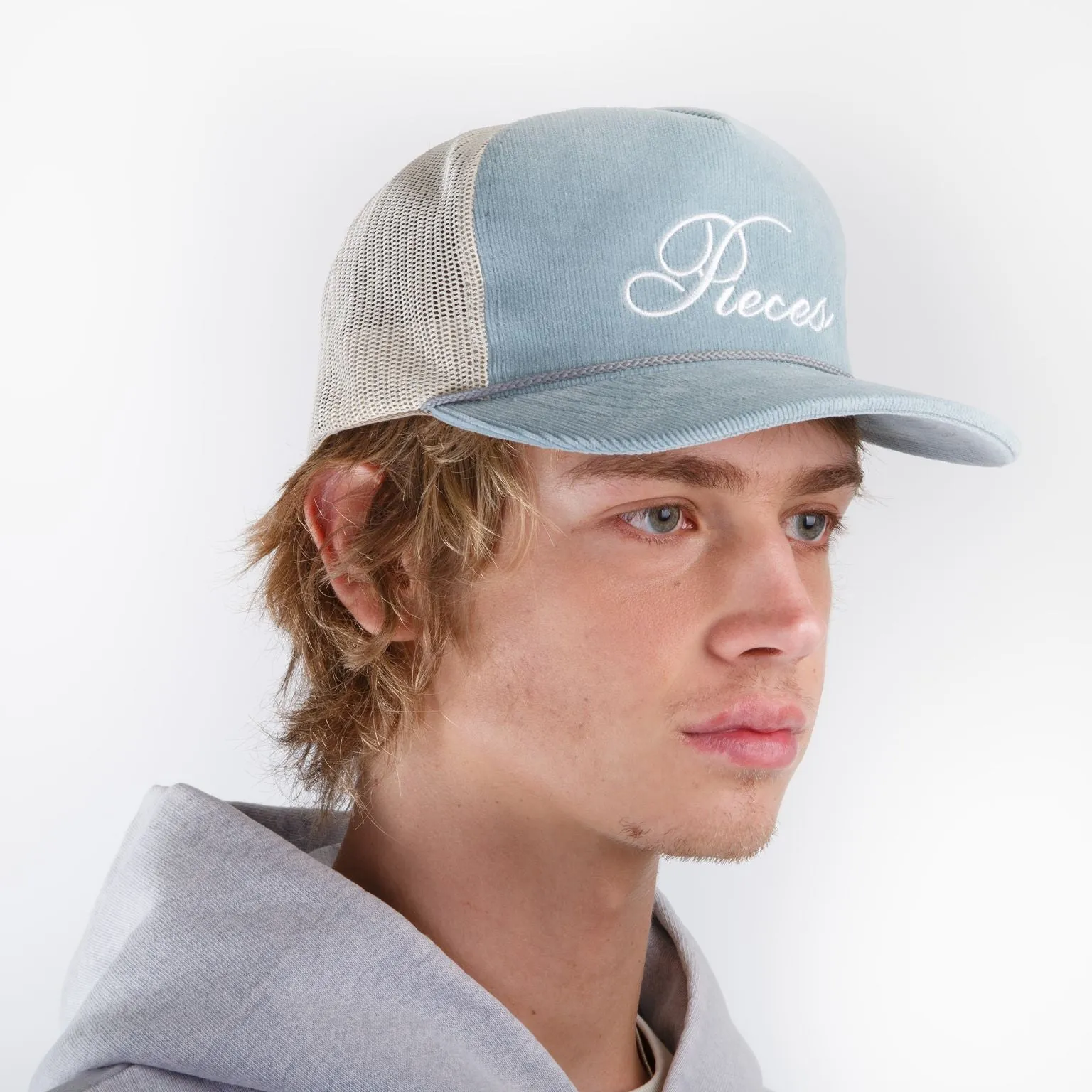 Pieces Corduroy Hat Blue Cream