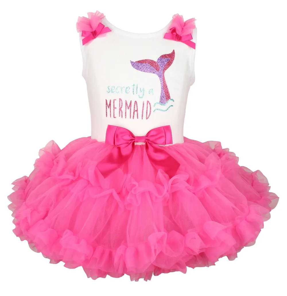 Popatu Little Girls Secretly a Mermaid  Ruffle Dress