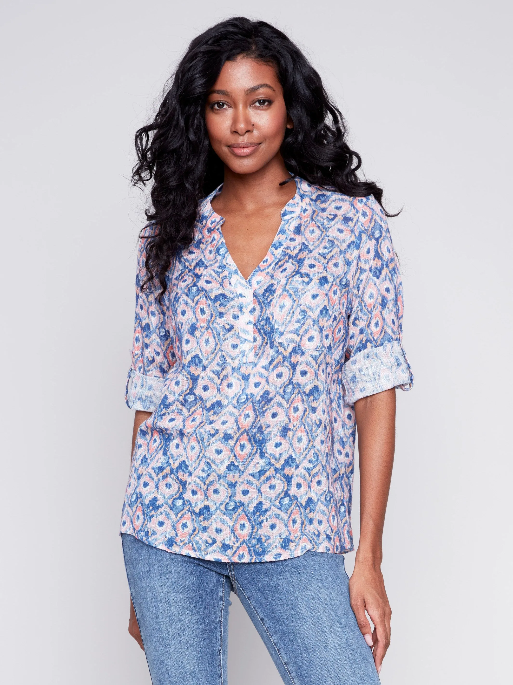 Printed Cotton Gauze Blouse - Treasure