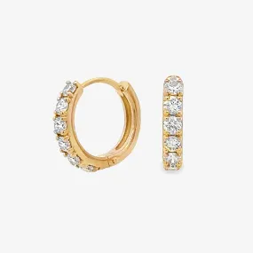 Prong Set 0.35CT Diamond Mini Huggie Earrings