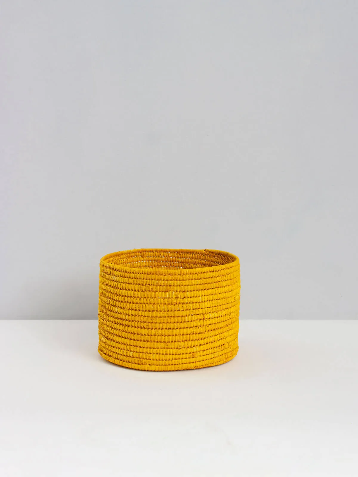 Raffia Storage Pots, Yellow