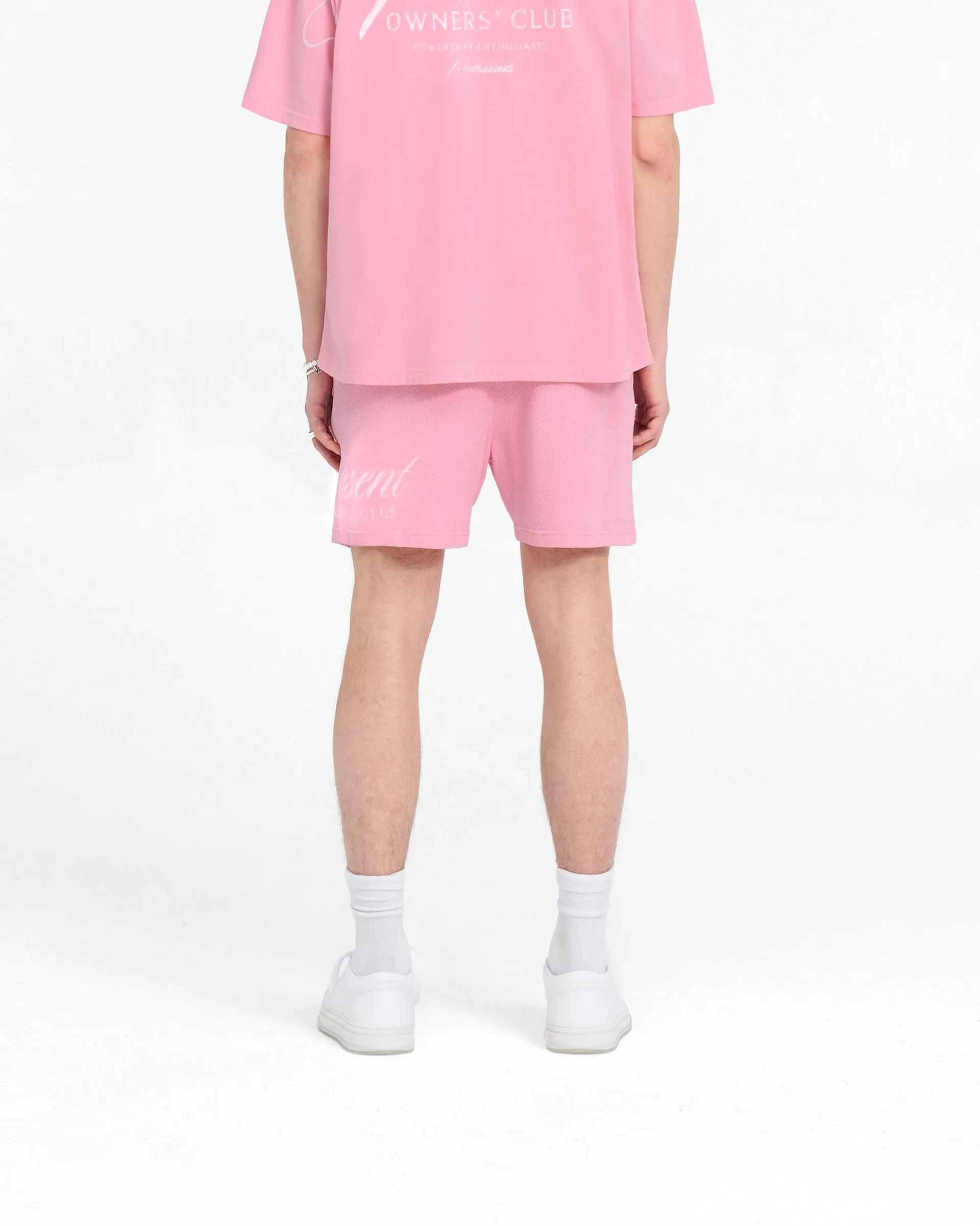 Represent Owners Club Script Mesh Shorts - Pink