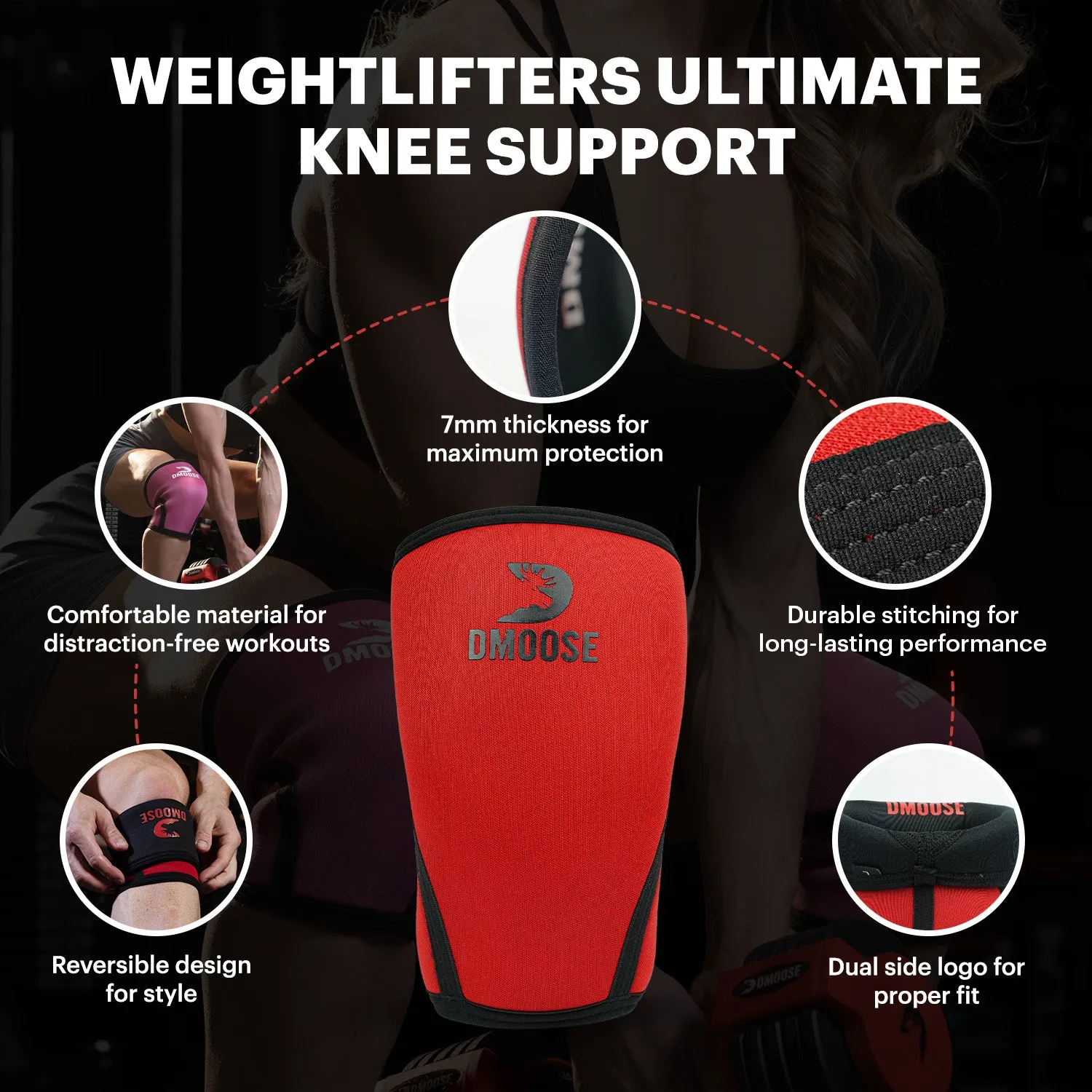 Reversible Knee Sleeves for Weightlifting