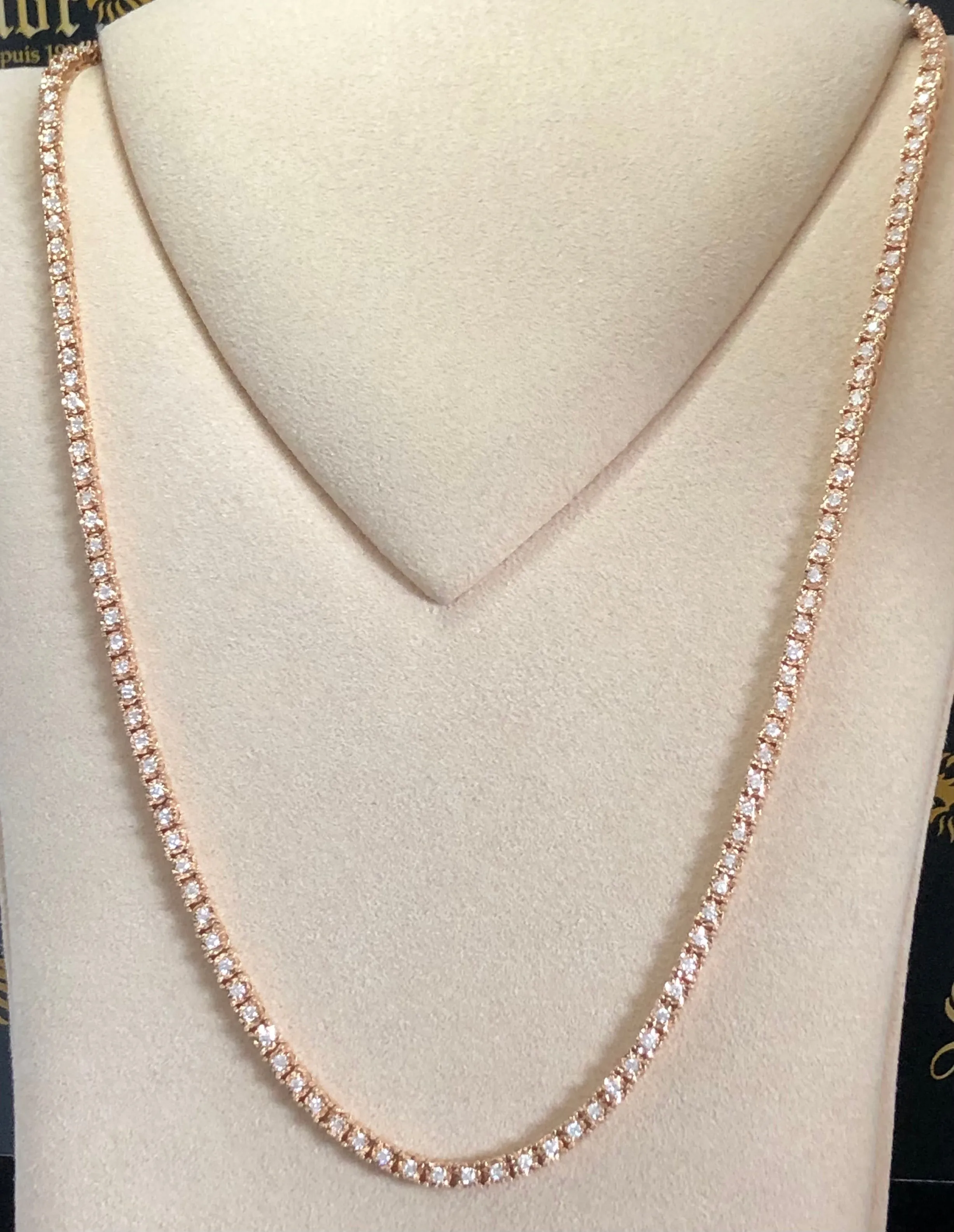 Rose gold diamond tennis necklace DC023