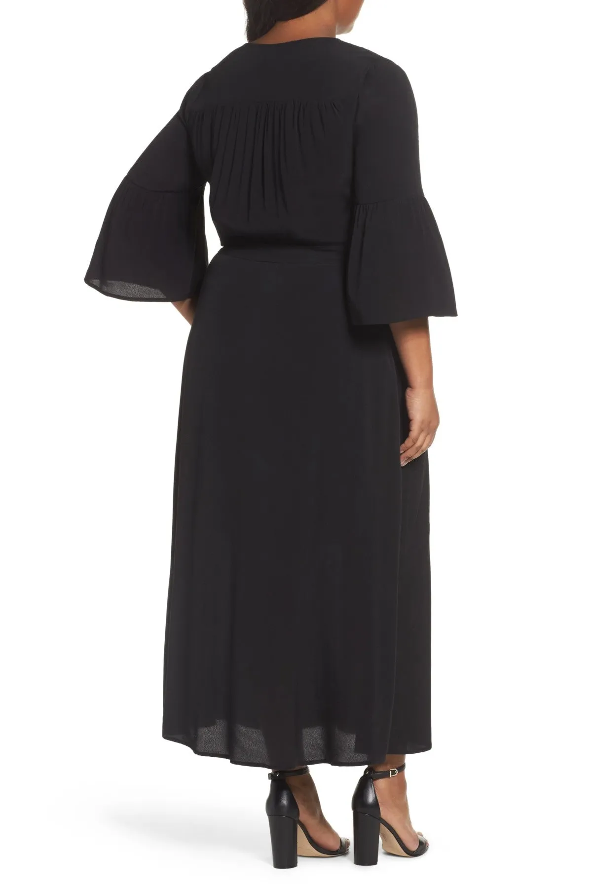 Sejour Bell Sleeve A-Line Maxi Dress (Plus Size)