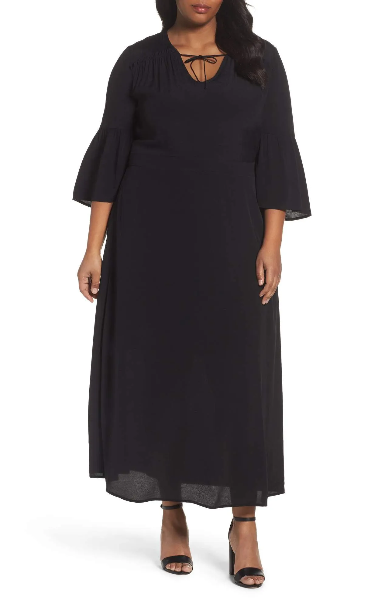 Sejour Bell Sleeve A-Line Maxi Dress (Plus Size)