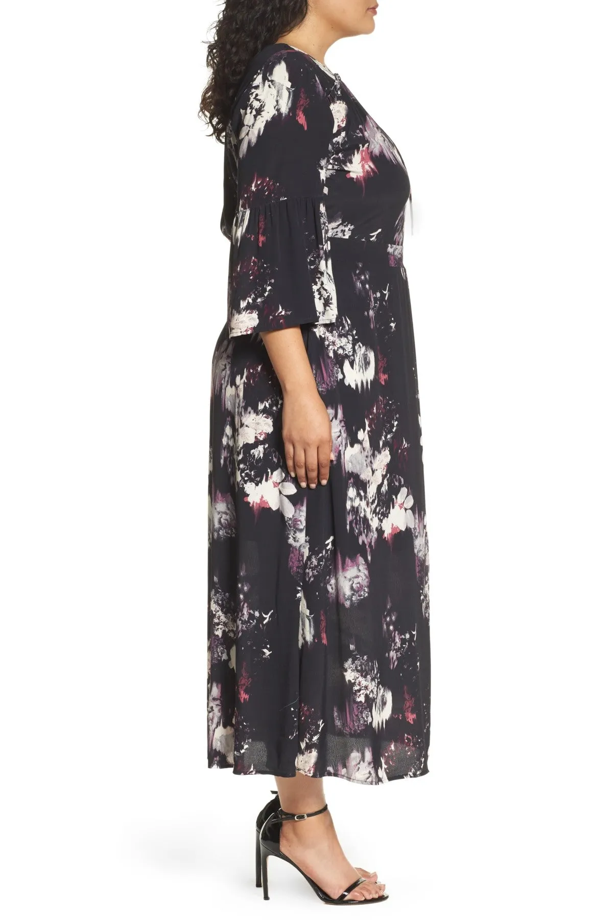 Sejour Bell Sleeve A-Line Maxi Dress (Plus Size)