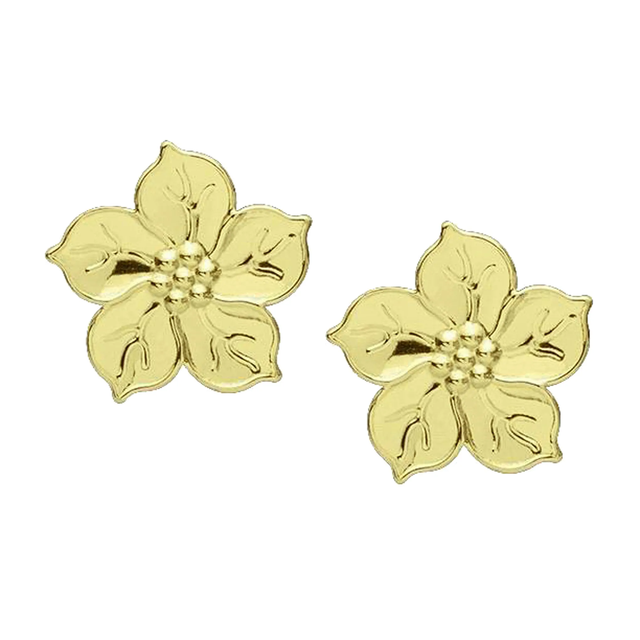 Sheila Fajl Flor Flower Stud Earrings in Polished Gold Plated